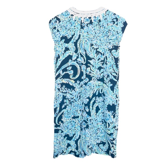Lilly Pulitzer Madia Tunic Dress in High Tide Navy Scuba Doo SZ XS Preppy Beach - Picture 4 of 12